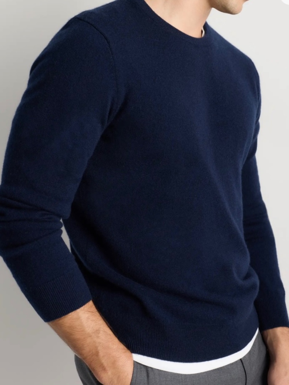 Quince Mongolian Cashmere Crewneck Sweater Men's - Large - Navy Blue